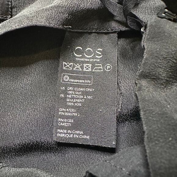 COS Black Silk Crossover Pants Women's Size 8 Career Classic Minimalist Basics - Picture 6 of 7